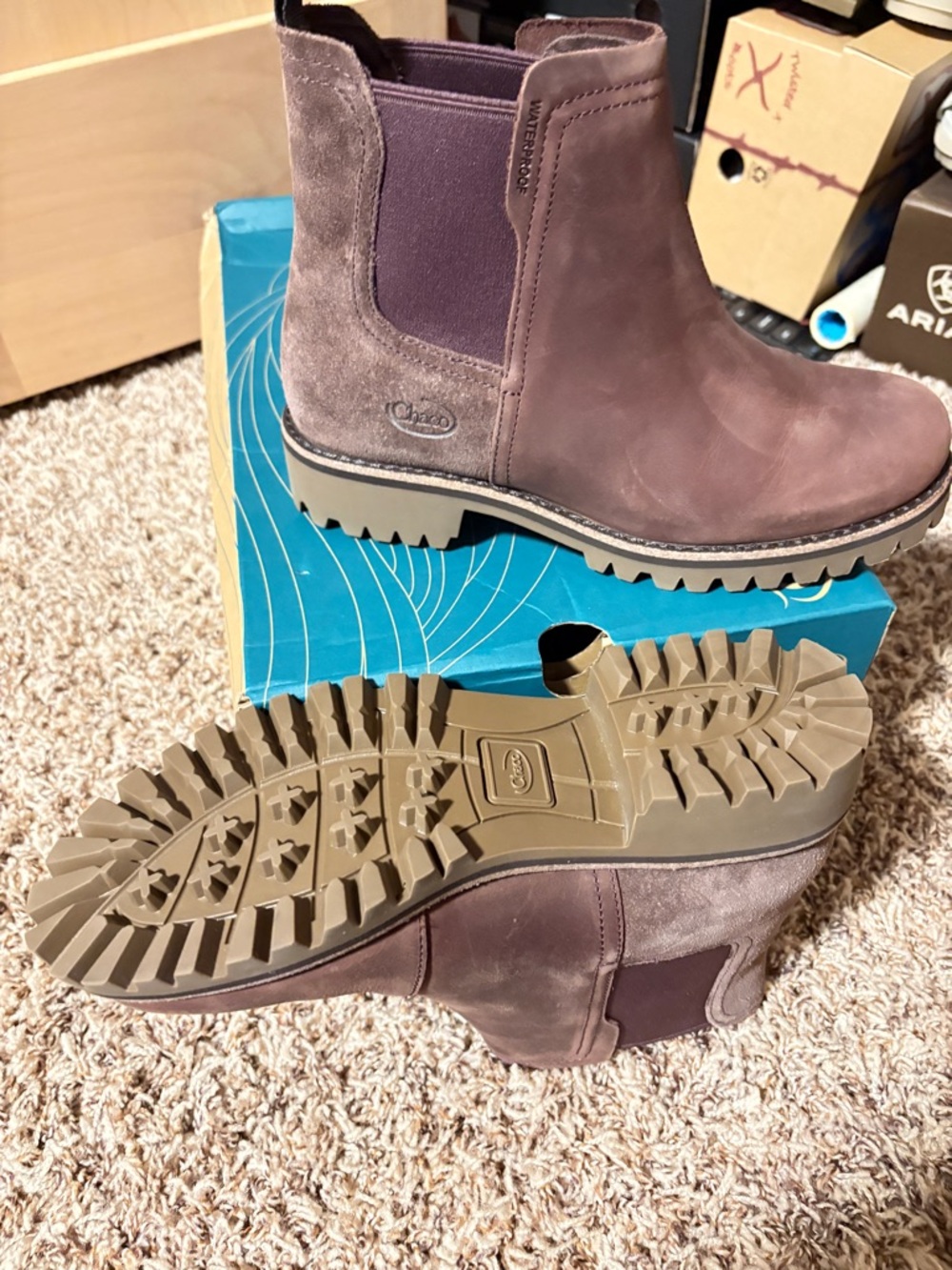 Chaco Brown Suede Chelsea Ankle Boots size 6 NWT